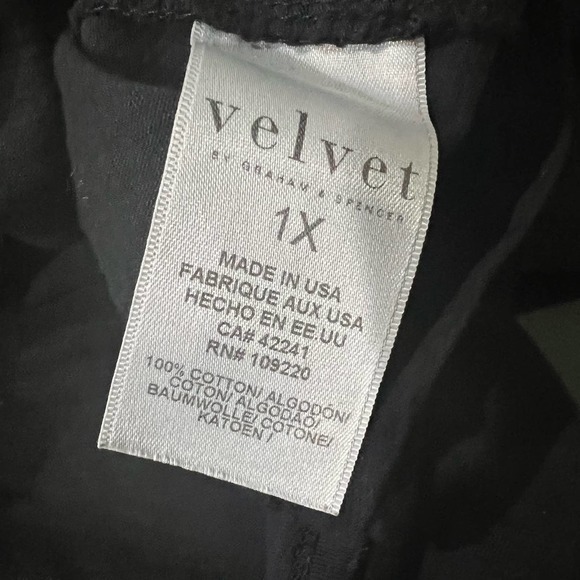 VELVET BY GRAHAM AND SPENCER WOMENS TOP BLACK SIZE 1X TRACIE‎ 05-EX - Picture 3 of 5